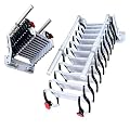 Wall Mounted Attic Ladder, Retractable Loft Stairs with 2 Handrails, Folding Attic Staircase with Pull Down System, Extra Wider Attic Stairs for Indoor, Storehouse, Basement (9 Steps)