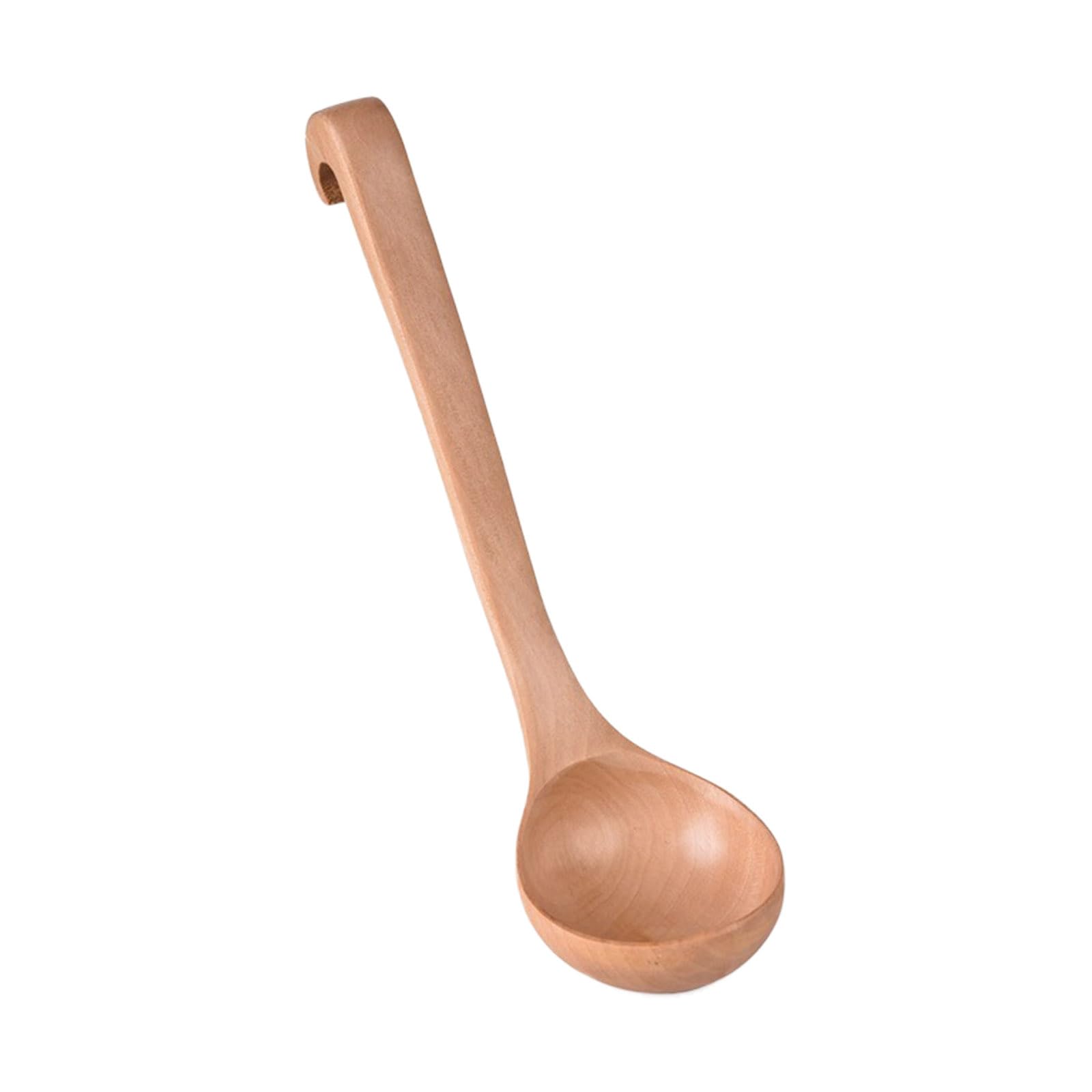 Tsophreniq Handcrafted Kitchen Utensil Long Hook Handle Wooden Spoon for Stews, Family Meals & Modern Cooking Wooden Spoon for Soups and Stews