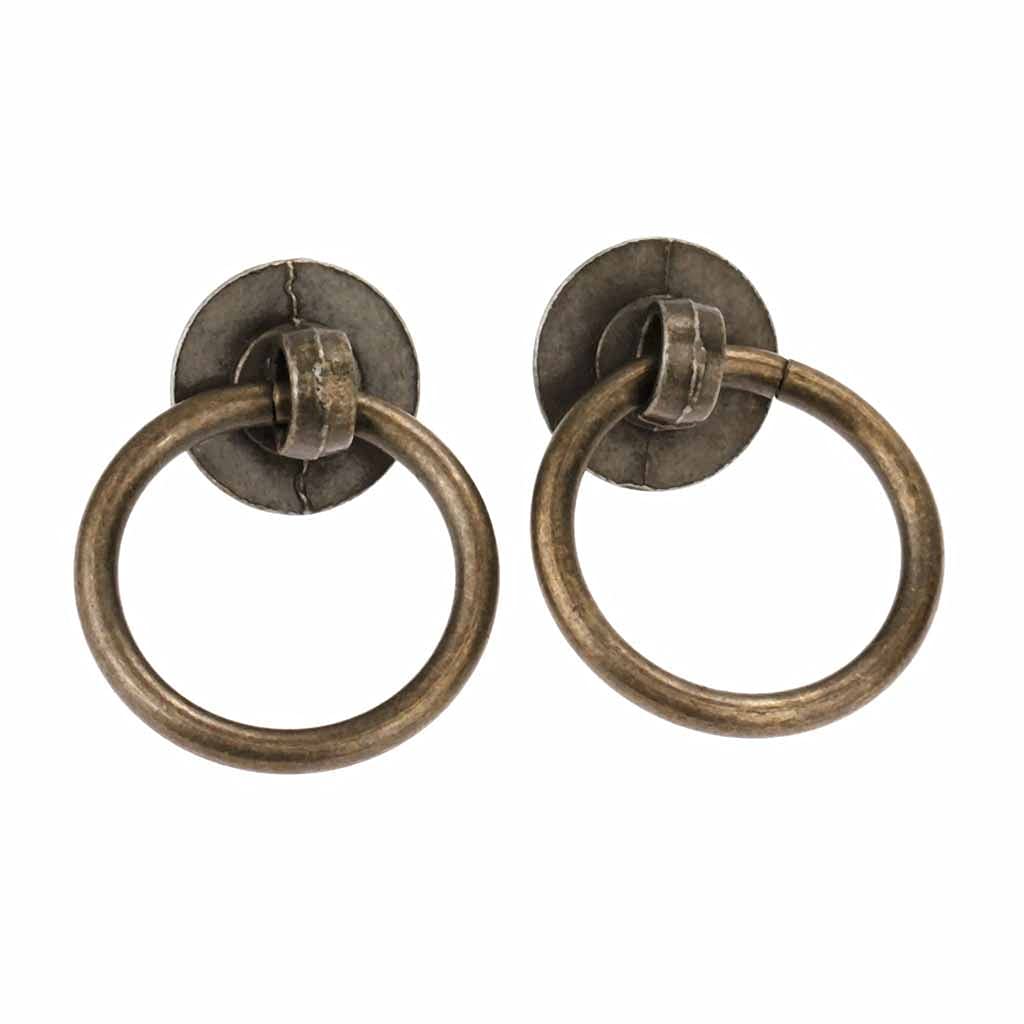 Poignées de tirage bague chinoise en alliage 40x30mm pour meuble vintage x2