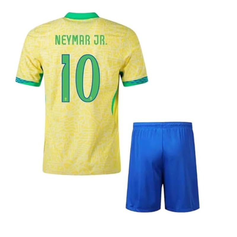 Image of Naimaar 10 Brazill Football Team Jersey Tshirt with Shorts 2022 /2023 (Kids,Boys,Men)