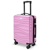 AVIO Wave Cabin Suitcase 55x40x20cm – Lightweight Hard Shell Cabin Luggage with 4 Double Spinner Wheels, Telescopic Handle & Organised Interior – Small Cabin Size Carry On Travel Suitcase