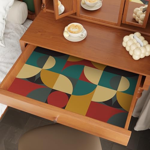 CRE8TIVE Geometric Peel and Stick Wallpaper for Bedroom Bathroom 12"x118" Artistic Abstract Geometric Wallpaper Removable Mid Century Retro Self Adhesive Vinyl Contact Paper for Cabinets and Drawers by CRE8TIVE - Used condition - Image 3