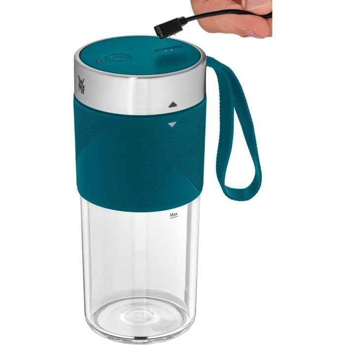 WMF Küchenminis Mix on the Go 300 ml, Mini Mixer to Go, USB Mixer Smoothie Maker, mixeur personnel rechargeable, mixeur portable pour smoothies, shakes, essence