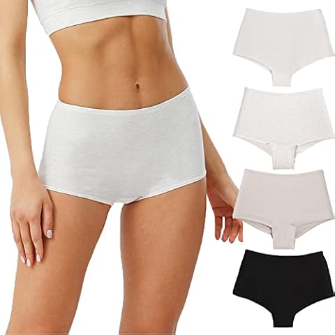 VISSAY Women's Boy Short Panties ComfortFlex Fit Seamless Underwear Cotton Boxer Briefs 4-pack(s) Cover