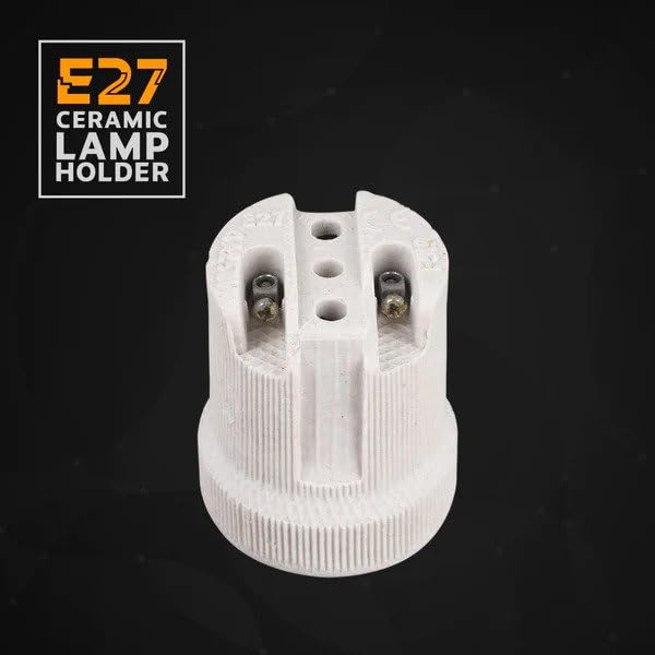 Ceramic Porcelain E27 Lamp Holder 46mm(H) × 40mm(W) × 33mm(L) Edison Screw Light Bulb Socket - Image 3