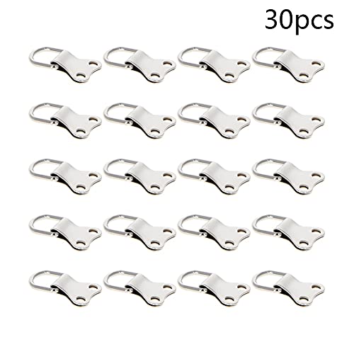 Image of 36mm x 22mm Double Holes D Ring Picture Hangers Hardware, for Home Decoration Hanging Clock Paintings Artwork Creative Picture Frame Photo Hanging Solutions Silver Tone 30pcs