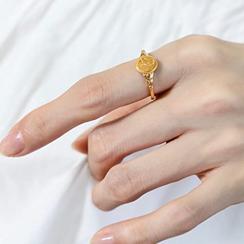 Jude Jewelers Stainless Steel Leaf Flower Signet Style Wedding Statement Promise Anniversary Engagement Ring2