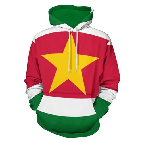 Sweat drapeau Suriname pour vos sorties décontractées pull à capuche ample style urbain