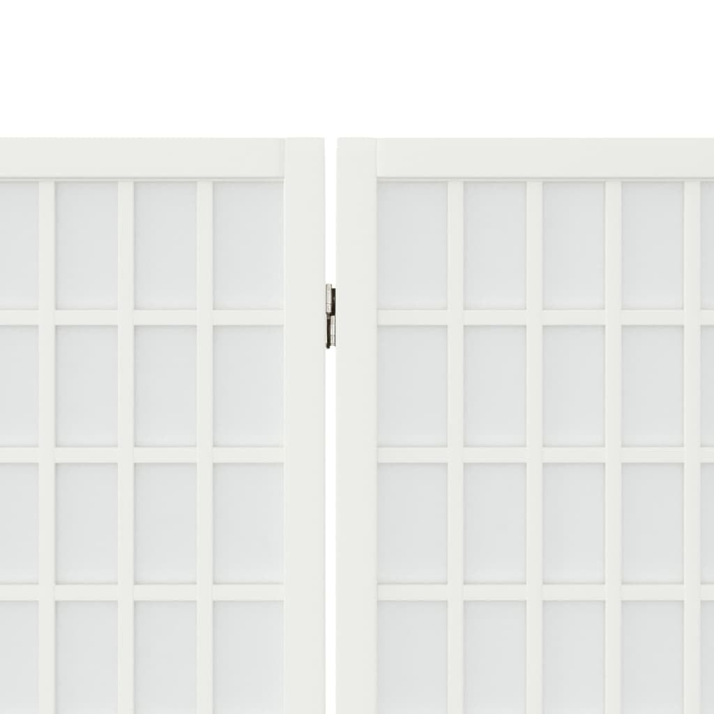 Paravento pieghevole in stile giapponese, 4 pezzi, 160 x 170 cm, bianco