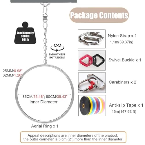 Kit de Anilla Aérea Simple Punto 90 cm Pilates Fitness miniatura 5
