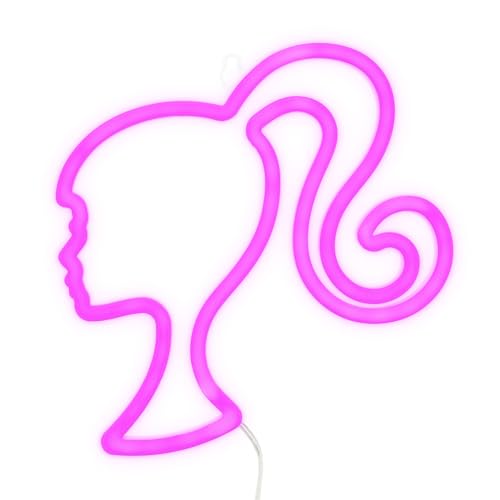 Paladone Barbie - Candeeiro LED de néon oficialmente licenciado, candeeiro em forma de pulso rosa, alimentação USB, acessórios e decoração para quarto de meninas