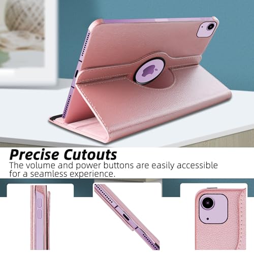 Image of TGK 360 Degree Rotating Flip Cover Case for iPad Air 11 Inch M4 /M3 /M2 2026 /2025 /2024 & Air 5th Gen 2022 /iPad Air 4th Gen 2020 10.9 Inch (Rose Gold)