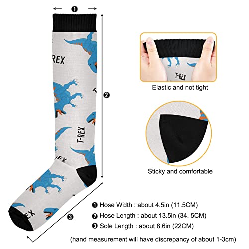 Wusikd T-rex Dinosaur Compression Socks for Women and Men Circulation Cute Animal Pattern Long Socks for Athletic Running 13