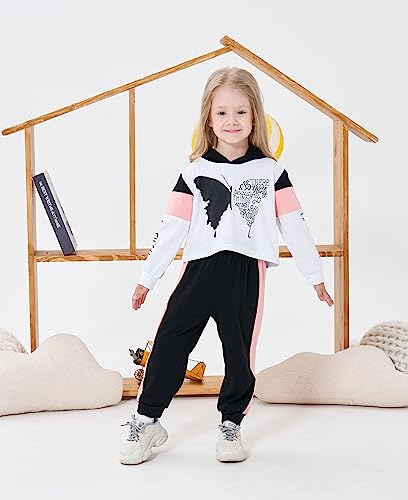 Image of Axumity Toddler Baby Girls Clothes Long-sleeve Tie Dye Hoodie Sweatshirt Pants Hooded Outfit Set