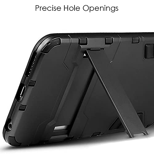 Image of WOW IMAGINE Shock Proof Back Case Mobile Cover for Vivo V21 5G | Back Cover Case (Tough Armor | Hybrid PC + TPU | Ring Holder & in-Built Kickstand | Black)