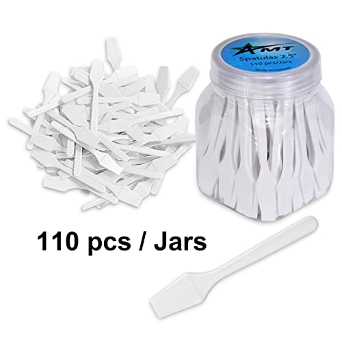 Amt 110 Pcs Cosmetic Spatula, 2.5" Make Up Disposable Plastic Spatula, Facial Cream Mask Scoop, Skin Care Plastic Spoon For Mixing & Sampling (110 Pcs) #TOP6