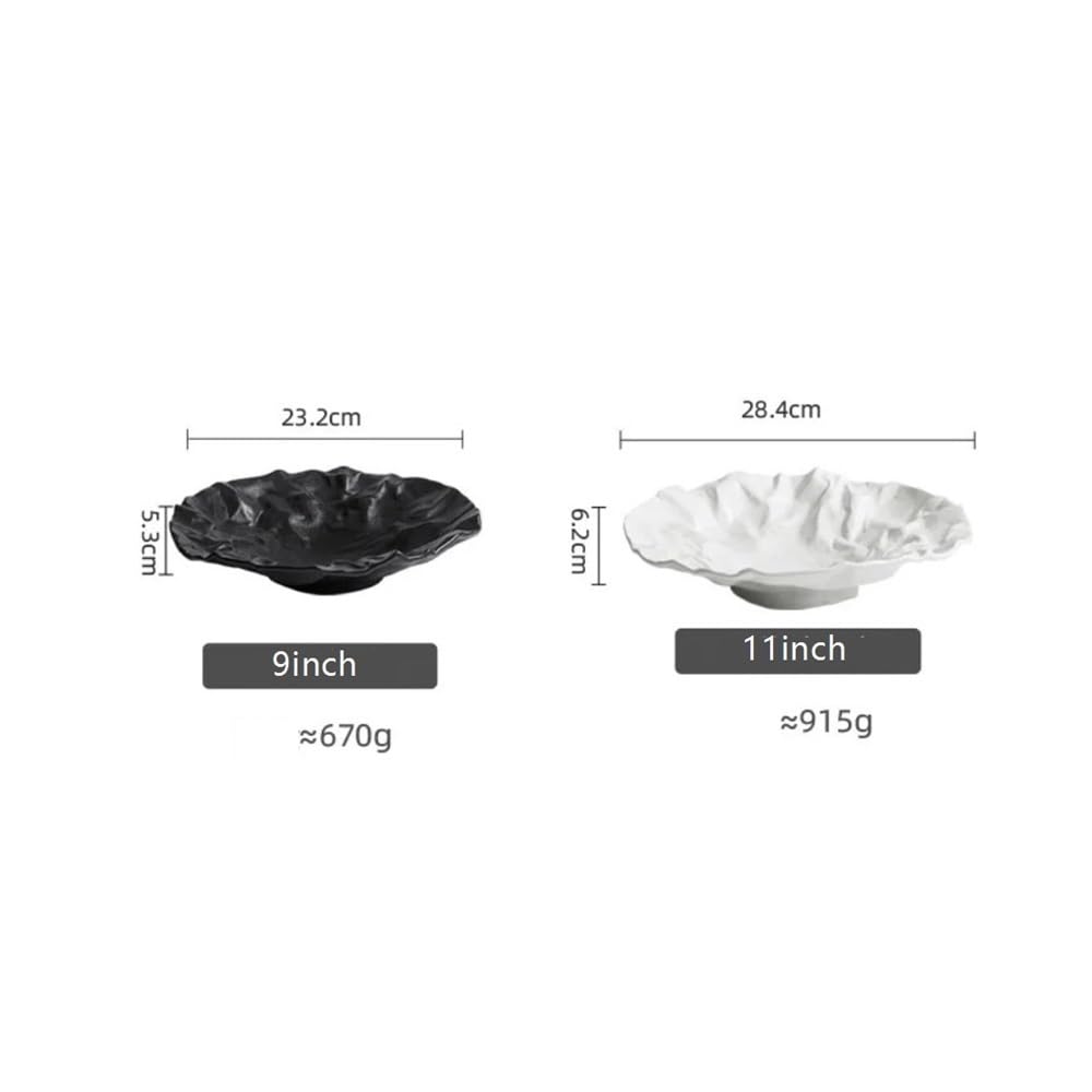 Talerze Obiadowe Naczynia głębokie, talerze warzywne, zastawa stołowa, sałatka zachodnia, naczynia ceramiczne do użytku domowego(Black,L)