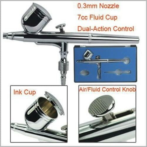 Mini Air Brush Compressor 0.3mm Air Brush Kit Spray Tattoo Nail Art Paint