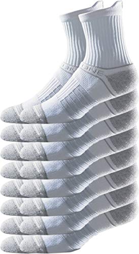 Strideline Basic Mid Length Socks | Quad-Ply Yarn Padding, Direct Compression and Zoned Cushioning, 8 Pack
