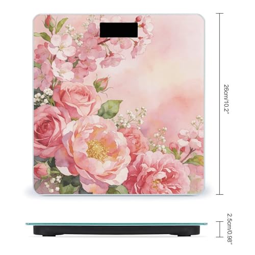 Báscula Digital Corporal Floral Rosa, Precisa, Hasta 180 kg miniatura 2