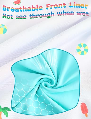 Image of TENVDA Girls Rash Guard Swimsuit Long Sleeve Bathing Suits with Shorts for 3-12 Years Old Kids