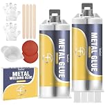 Pegamento Metal 100ml, Pegamento Epoxi Bicomponente Alta Temperatura - Adhesivo con Soldadura en Frío Extrafuerte para Reparación de Metales, Acero Inoxidable, Aluminio, Plásticos y Azulejos