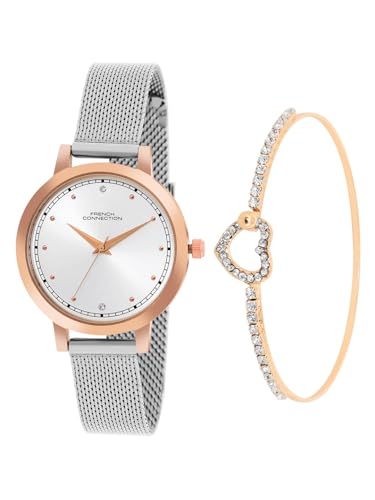 French Connection Analog Silver Dial Womens Watch-FCJG01 (B0D4DK7GWX) Amazon Price History, Amazon Price Tracker