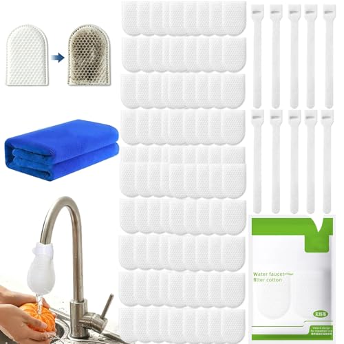 2026 New Faucet Filter Cotton Bag 10/20/30/50/100Pcs Faucet Filter Bag for Filtering tap Water Cotton Filter Bag for Faucet Kitchen Sink (100PCS)
