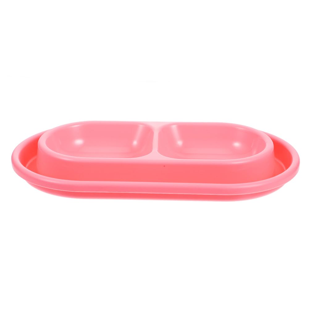 BESTonZON Ants Away Cat Dish - Double Plastic Pet Feeding Bowls, Food and Water Feeder for Small to Medium Dogs and Cats, Ideal for Indoor and Outdoor Use (Pink L)