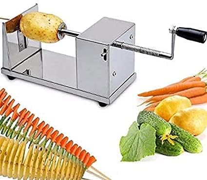 Stainless Steel Potato Slicer, Spiral Potato Cutter for Fruit, Potatoes ...
