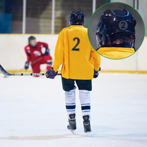 image for Teling Black 400 Pcs Sports Helmet Numbers Sticker 1.5 Inches Football