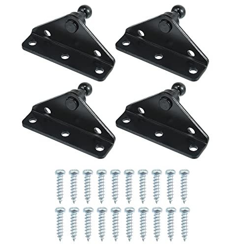 A ABSOPRO Soporte de montaje de resorte de gas para coche, 10 mm, soporte de bola con 20 tornillos, color negro, juego de 4