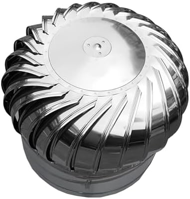 Stainless Steel 350mm Roof Wind Turbine Vent Cap - Efficient Exhaust Ventilator for Attics, Homes & Factories - Rotating Air Vent Fan for Enhanced Ventilation Performance