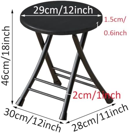 18 Inch Folding Stool for Indoor & Outdoor Use, Compact Bar Stool, Sturdy 220lbs Capacity, Easy to Fold & Store, Natural Color, 46cm/18inch Size