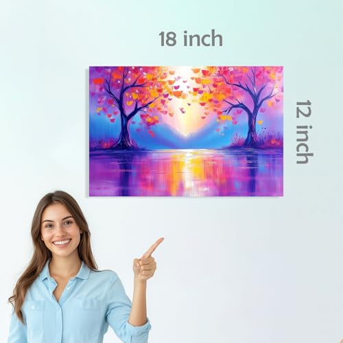 Image of SiddArtify Abstract Landscape Wall Art Prints Set - Colorful Nature Poster Decor for Living Room Bedroom Office - 12x18 inch Sticker Pack of 6