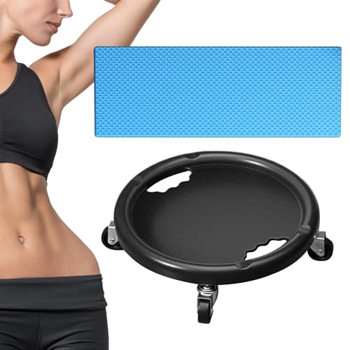 Rueda de rodillos Ab   Rueda de entrenamiento giratorio de 360 grados, Core Slider | Placa de equipo de entrenamiento abdominal con estera de rodilla | Para Mujeres Y Hombres Entrenamiento Muscular