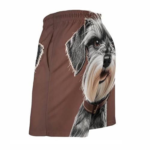 Adorable Schnauzer Mens Swim Trunks Quick Dry Hawaii Bathing Suit Board Shorts with Mesh Lining-4