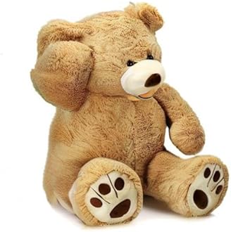 MorisMos Giant Teddy Bear with Big Footprints Plush Stuffed Animals Light Brown 39 inches