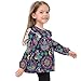 ODAWA Girls Double Ruffle Long Sleeve T-Shirt, Vintage Floral Mexican Skeleton Toddler A-line Blouse 4T