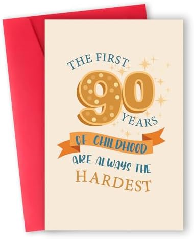 90th Birthday Cards For Women - Birthday Cake Girl Balloons - Happy Birthday Card For 90 Year Old Woman Auntie Nana Nan Nanny, 145mm Bday Greeting Cards