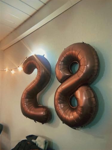 Image of Number Balloons 0 Balloon 40 inch Coffee for 10th Birthday Party Decoration | Saturated Color, Large 40 inch, With Inflation Straw & Hanging Holes, Great for Thanksgiving, Vintage & Cowboy Theme Party