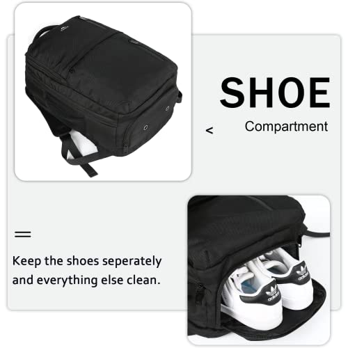 Matein Travel Backpack, 40L Flight Approved Carry On Hand Luggage, Water Resistant Anti-Theft Business Large Daypack Weekender Bag For 17 Inch Laptop, Black #TOP3