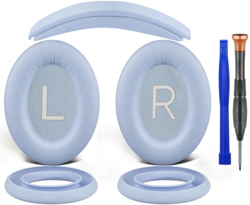 Image of SOULWIT Replacement Kit for Bose QuietComfort 45 (QC45) /Quiet Comfort 35 (QC35, QC35II) /QC SE /QC Wireless Headphones, Ear Pads Cushions + Headband + Silicone Earpads Cover Protector - Moonstone Blue