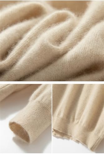 Dcvmvmn Men's Autumn and Winter Solid Color Sweater Half-High Collar Cashmere Pullover Sweater3