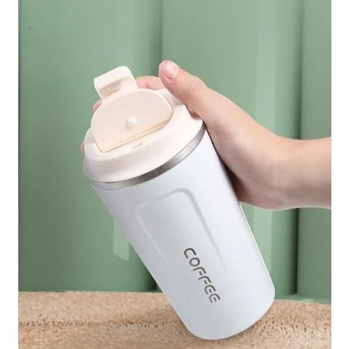 Termo Café, Vaso Cafe para Llevar, Taza Termo Cafe para llevar, Taza Termo cafe para llevar, Vaso Térmico, Acero Inoxidable, a Prueba de Fugas, Termo Café Hermético para Frío y Caliente, Thermo café