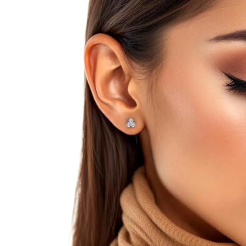 3-Stone Diamond Stud Earrings in 14K Gold (0.31 Carat)4