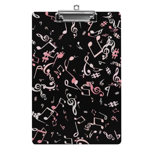 Planchettes à pince A4 rose note de musique pour écrire debout sans support en toute rigidité