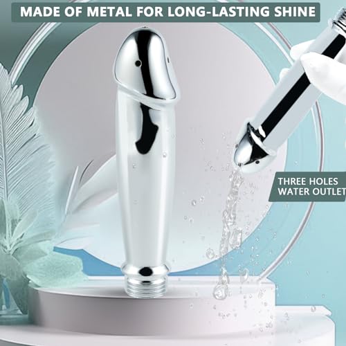 Image of AMAZBEE Metal Shower Enema Douches for Men Anal Vaginal Irrigator Women Portable Vaginal Douche Adult SM Butt Plug Dildo Enema Shower Hose Attachment (Large)