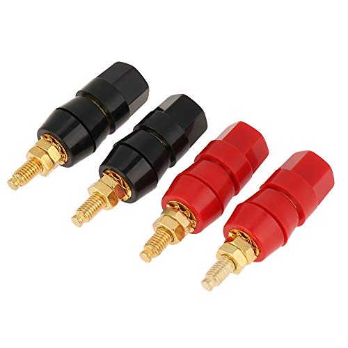 VGEBY Bornes de Raccordement Audio, Connecteur Jack Banane, Sonde Test, Adaptateur Prise, Noir Rouge, pour Haut-parleurs Home Cinema, Enceintes, Installations...