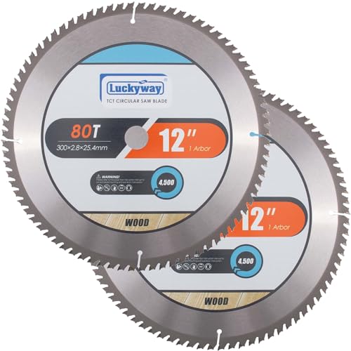 Luckyway 12-Inch 80T Blade 2-Pack